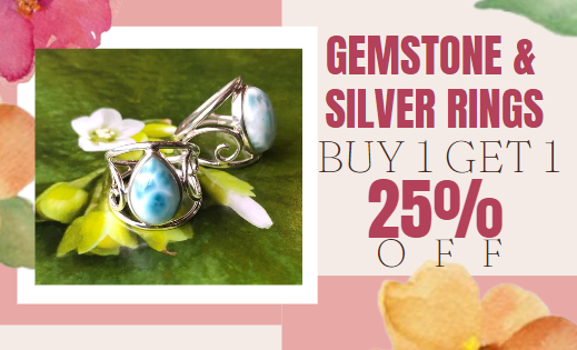 Exclusive Sale! Gemstone & Silver Rings Buy 1 Get 1 25% Off